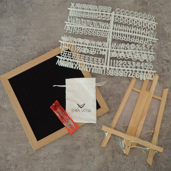 EraView Accents Nib Black Felt Board White Letters Light Wood Poshmark